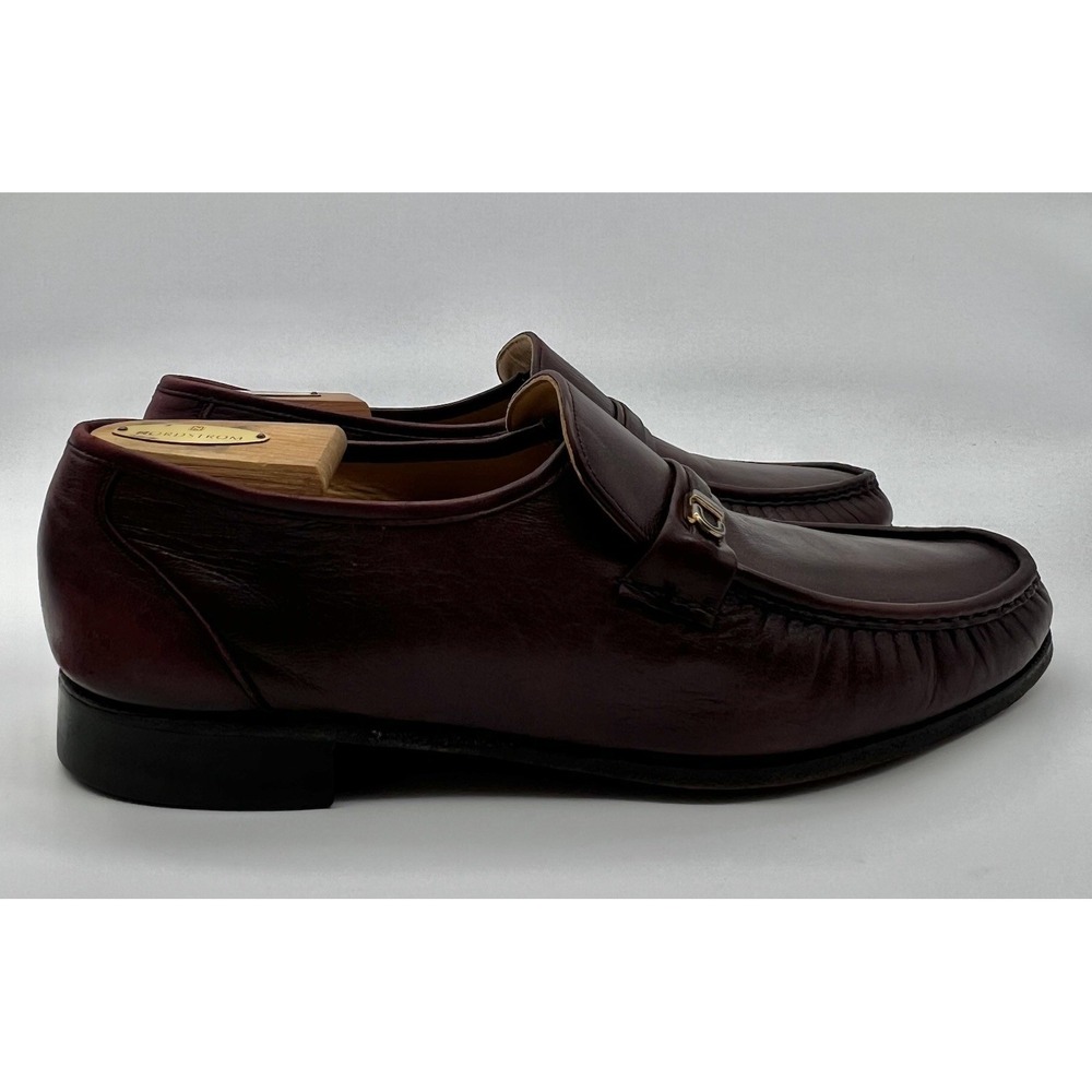 Florsheim Men's Size 10 Dress Shoes Red Black Leather Moc Toe Career‎ Loafers